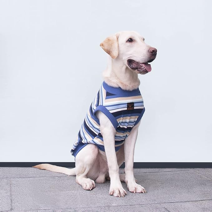 Extra Large Dog T Shirts Clothes Sleeveless Tank Top Vest for Labrador Rottweiler Great Dane, Blue, 2X-Large