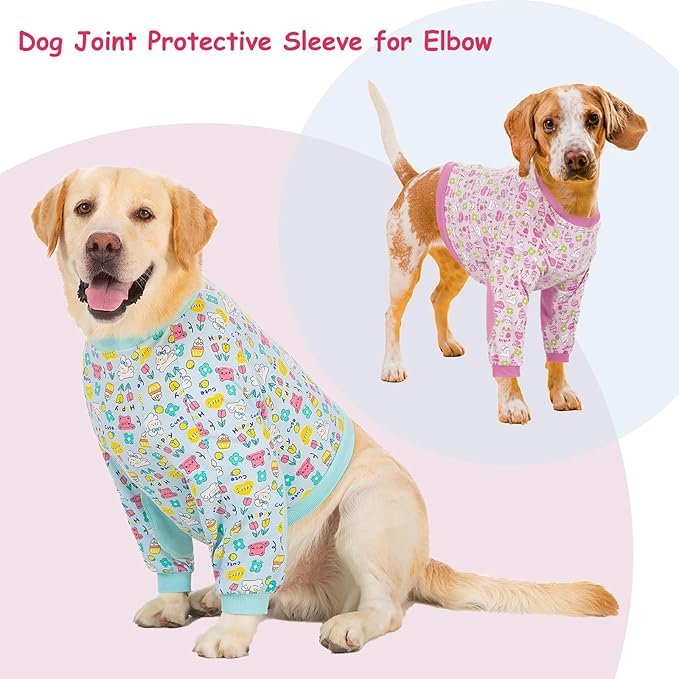 Dog Recovery Shirt for Front Legs, Dog Elbowpads Sleeve Protect Dogs Elbows Arms,Stop Licking Joints After Surgery, Help with Injury Healing Covers The Wound, Cone Alternatives (Pink, 4XL)