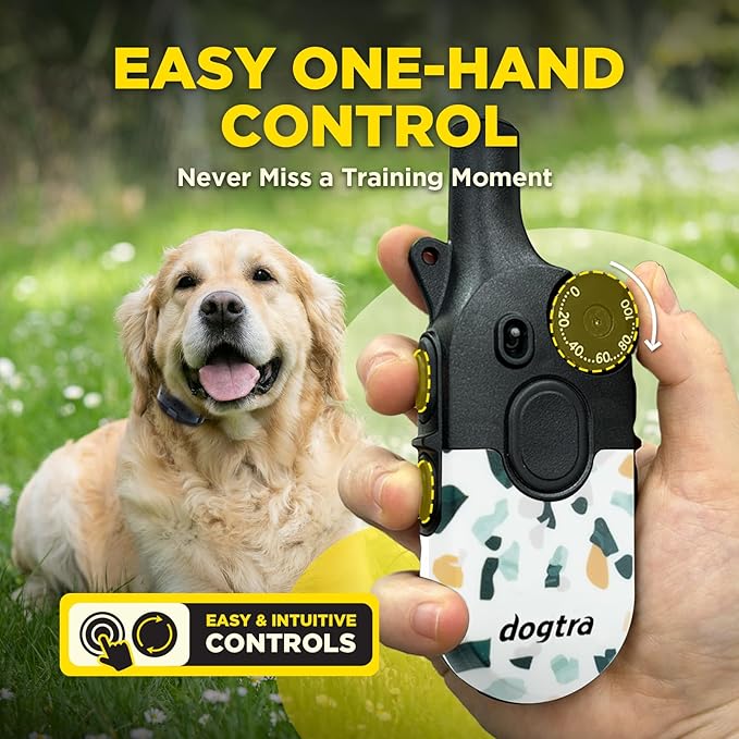 Dogtra 200iQ Remote Training E Collar – 100 Levels, Tone, Vibration, 1/2 Mile Range – Compact, Waterproof, One-Handed Control for Dogs 10 lbs+ – Lightweight Design for Daily Training – Organic Stone