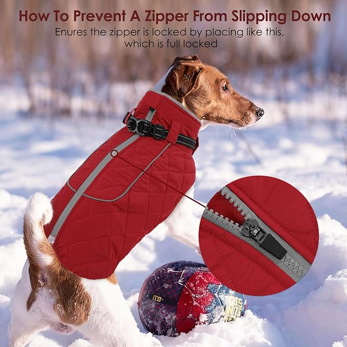 AOFITEE Winter Jacket for Extra Large Dogs, Warm Turtleneck Dog Coat with Back Zipper, Waterproof Dog Puffer Coat for Large Dogs,Winter Jacket Warm Snowsuit for Border Collie, Golden Retriever