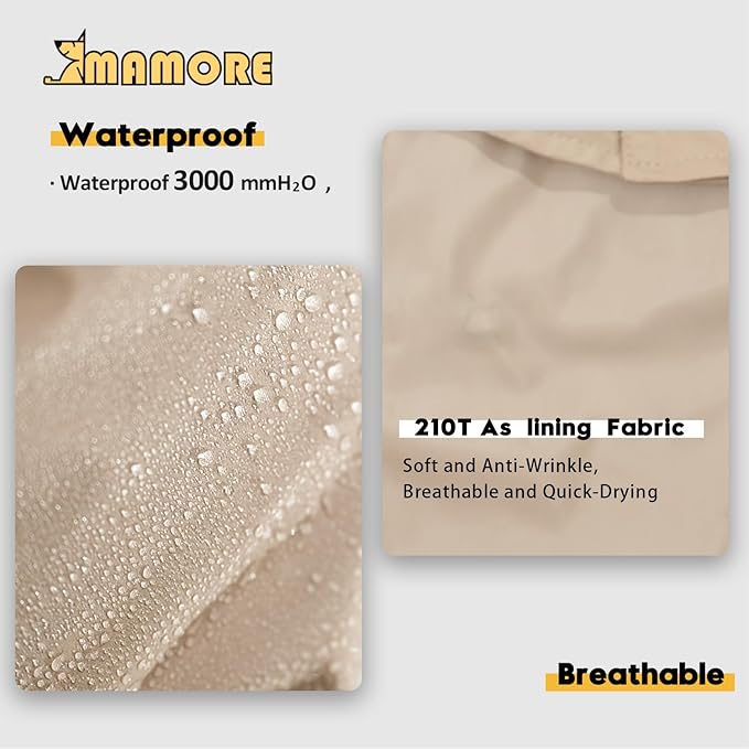 MAMORE Dog Jacket Waterproof Outdoor Vest for Smal Medium Large Dogs, Windproof Adjustable Breathable Lightweight Fashion Casual Dog Clothes (Khaki, XXX-Large)