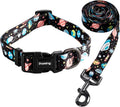 Ihoming Dog Collar and Leash Set for Daily Outdoor Walking Running Training, Space Design for Small Boys Girls Dogs Cats Pets, S-Up to 20LBS