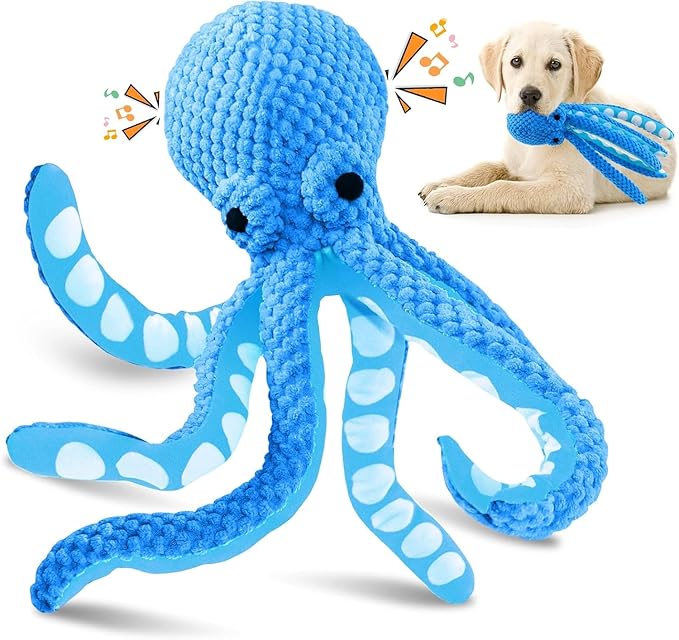 Dog Toys for Large Dogs：Squeaky Interactive Dog Toys with Soft Fabric for All Breed Sizes- Puppy Toys to Keep Them Busy