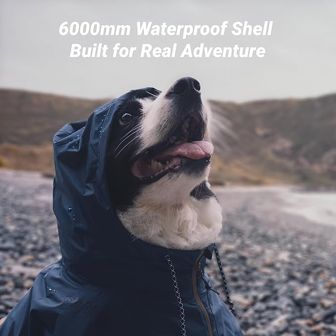 Dog Raincoat with Hood for Medium and Large Dogs - Heavy Rain Resistant Rain Coat for Dogs with 6000mmH2O Waterproof Rating | Lightweight and Adjustable Waterproof Dog Coat | 45 (XS)