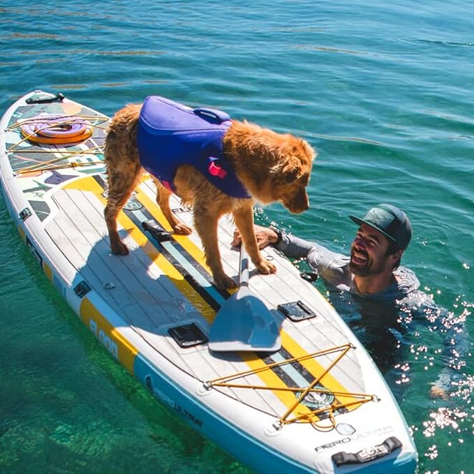 Ruffwear, Float Coat Dog Life Jacket, Premium Buoyancy Swim Vest with Lift Handle, Secure Fit & Reflective Trim, Adjustable Flotation for Swimming, Boating, & Outdoor Adventures, Deep Blue, X-Large