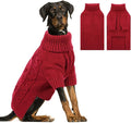 ASENKU Knitted Dog Sweater, Pullover Big Thermal Dog Winter Sweater, Turtleneck Doggy Sweaters for Large Medium Dogs Boy Girl,Warm Pet Sweatshirt for Maltese,Mini Dachshund,M