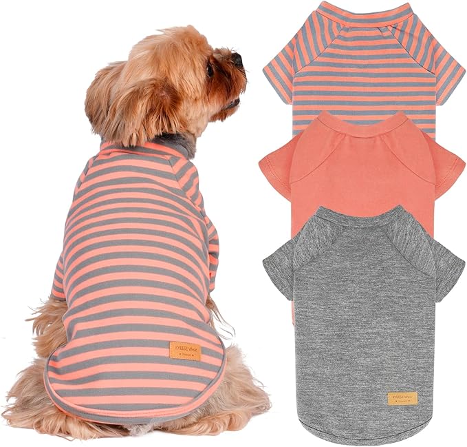 KYEESE 3Pack Dog Sweater Cat Sweaters with Sleeves Stretchy Cat Clothes Soft Pet Coat Pullover Dog Sweaters for Small Dogs Girl Comfy Pet Fleece Sweater Lightweight Dogs Sweatshirt for Cold Weather