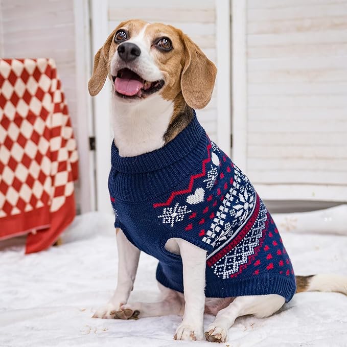 SCENEREAL Dog Sweaters for Small Dogs - Soft, Warm Turtleneck Small Dog Sweater, Ugly Knit Dog Christmas Outfits for Dachshund, Chihuahua, Pug, Yorkie,Winter Pet Clothes Girl Boy, XS