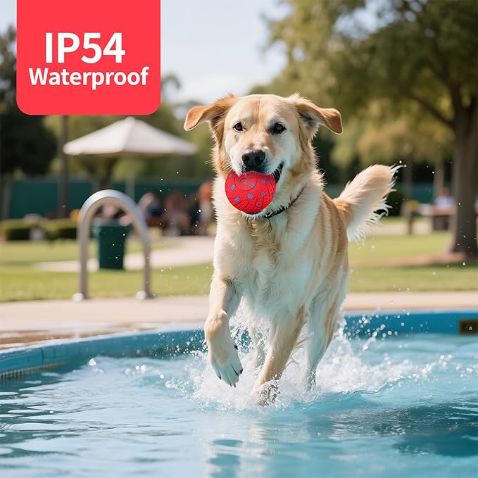 Smart Interactive Dog Toys, Activated Moving, Bouncing, Rotating Ball for Medium/Large Dogs, Motion-Activated Dog Ball to Keep Them Busy, IP54 Waterproof & E-TPU, Fun & Engaging Dog Gift