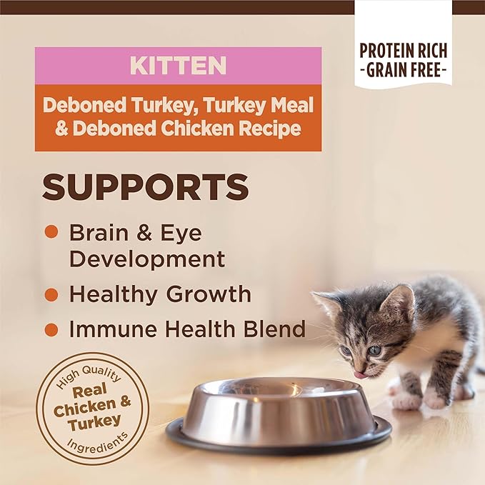 Wellness CORE Grain-Free Kitten Formula Dry Cat Food, 5 Pound Bag (Pack of 2)