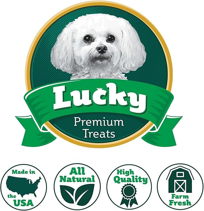 Lucky Premium Apple Rings – Thin, Crispy, All Natural Jerky Apple Treats for Dogs, Vegetarian Dog Treats with Real Fruit (12 oz)