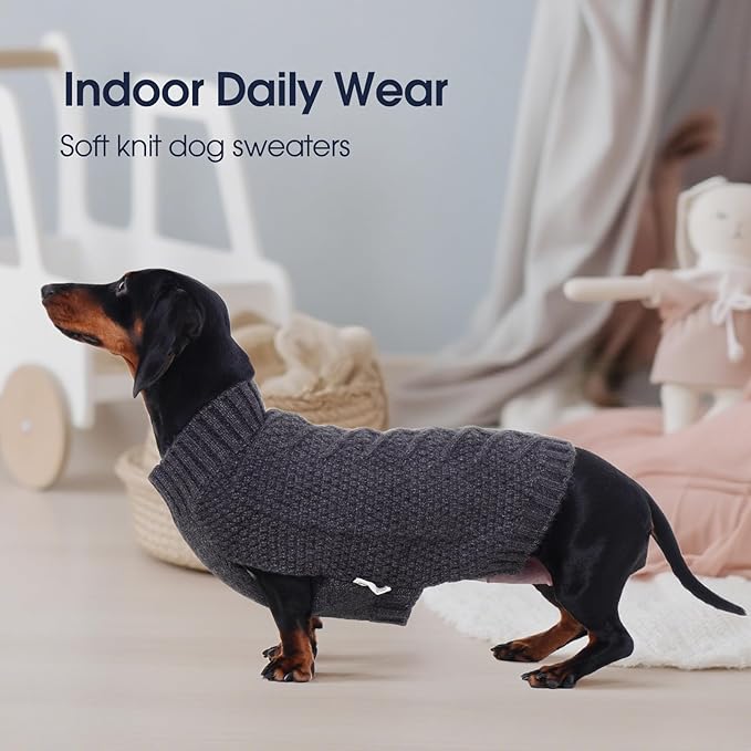 IECOii Big Dog Sweater, XXXXL Dog Sweaters for Extra Large Dogs, Cold Weather Winter Sweaters for Large Size Dogs, Warm Fall Knitwear, Doberman,Great Dane Sweater, Darkgrey - 4XL