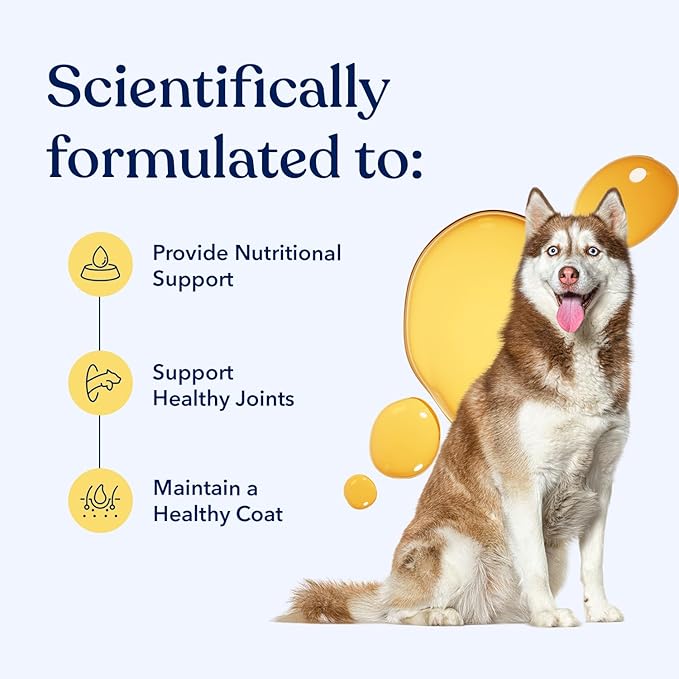 Honest Paws Wild Alaskan Salmon Oil for Dogs & Cats – Omega 3 Fish Oil Supplement for Skin, Coat, Joint & Heart Health – Natural, Sustainably Sourced, 8 oz