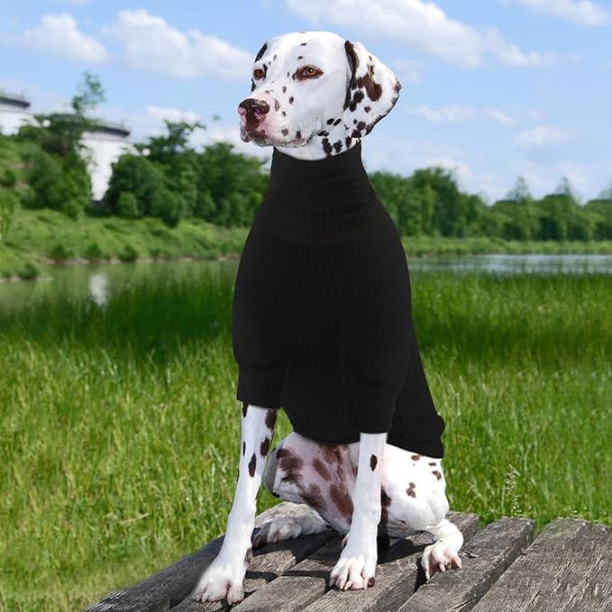 ROZKITCH Dog Shirt with Hoodie Dog Ears Cover 2 in 1, Soft Lightweight Dog Striped T Shirt Pullover Dog Tank with Detachable Ear Wrap, Dog Hoodie Tshirt Dog Boy Girl, Stretchy Sweater Black L