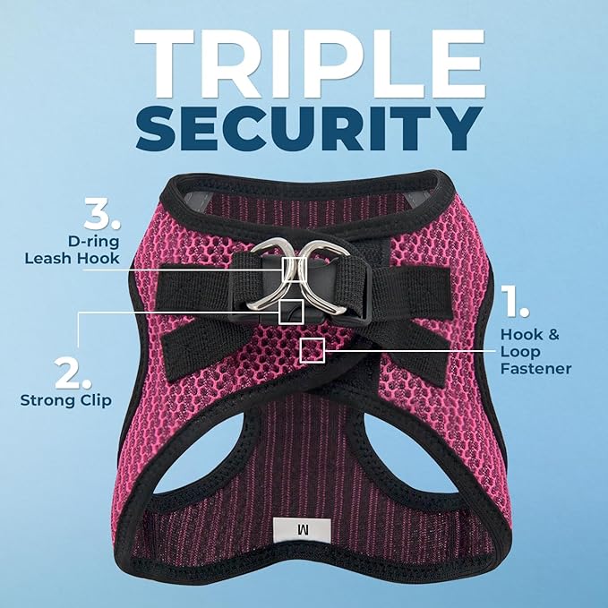 Best Pet Supplies Voyager Step-in Air Harness - All Weather Mesh, Reflective, No Pull Harness for Dogs, Cats - Secure with Hook & Loop Fastener, Buckle, Double D-Rings - Tone, M