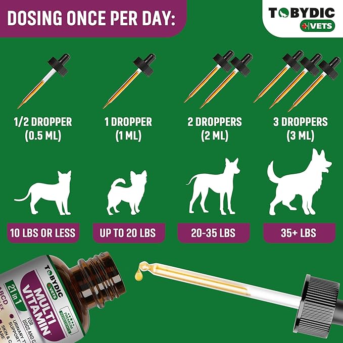 Cat & Dog Multivitamin 21 in 1 Pet Supplements with Cranberry & Glucosamine - Natural Medicine & Support for UTI, Urinary Tract, Bladder, Kidney, Skin Coat, Joints Treatment Made in USA