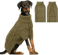 ASENKU Knitted Dog Sweater, Pullover Big Thermal Dog Winter Sweater, Turtleneck Doggy Sweaters for Large Medium Dogs Boy Girl, Warm Pet Sweaters Outfit Border Collie,Pit Bull,Golden Retriever,M