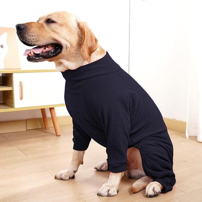 Fleece Dog Sweater for Small Medium Large Dog for Daily Run Walk Sleep Pet Winter Jacket & Windproof Clothes Coat Medium Navy Blue