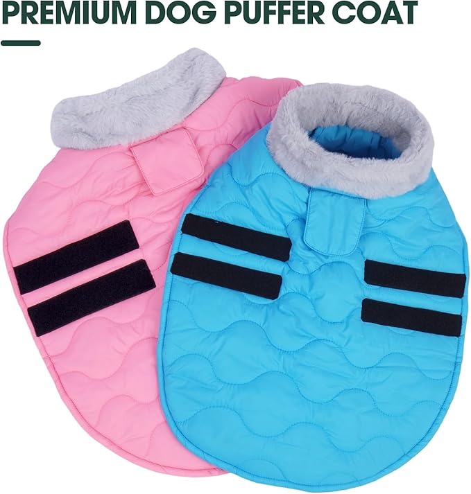 Kuoser Dog Jacket, Winter Dog Coats for Medium Dogs, Cold Weather Coats Pet Clothes, Doggie Snow Jacket for Frech Bulldog, Boston Terrier, Pink L