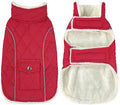 Malier Dog Winter Coat, Windproof Dog Cold Weather Coats with Real Pocket, Winter Extra Warm Pet Coat Fleece Jacket Reflective Clothes for Small Medium Large Dogs and Puppy (Red, X-Large)