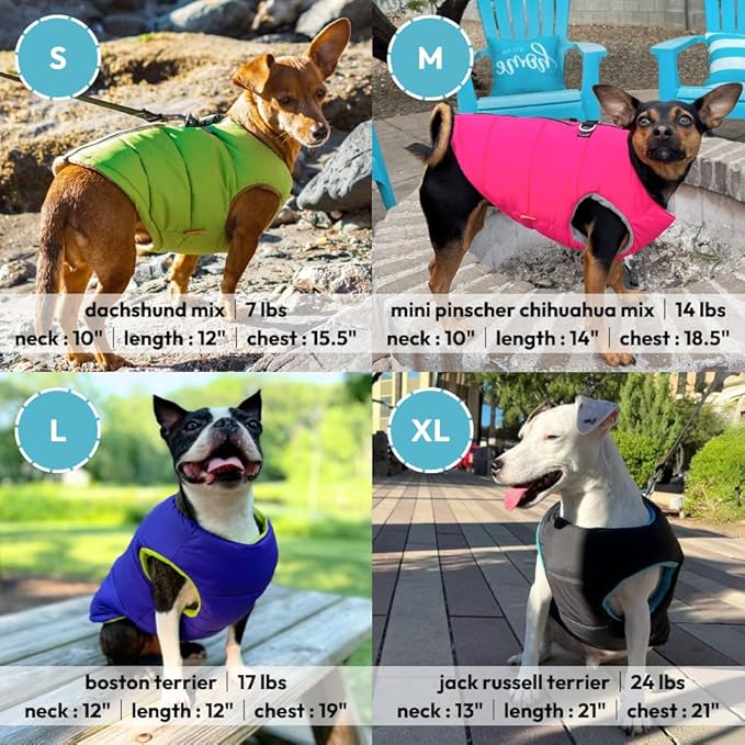 Gooby Dog Vest Jacket - Purple, Medium - Water Resistant Fleece Dog Vest with Dual D Ring Leash - Small Dog Sweater for Active Dogs