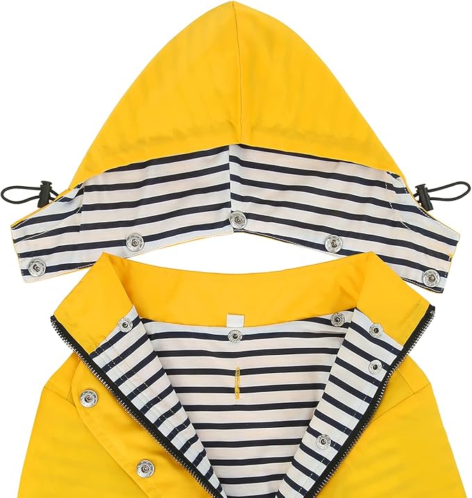HDE Dog Raincoat Poncho Double Layer Zip Rain Jacket with Removable Hood, Leash Hole for Small to 3XL Dogs and Puppies Yellow - 3XL