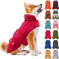 KYEESE Dog Coat Thick Cat Clothes with Pocket Waterproof Dogs Jacket with Fleece Lined Windproof Dog Coats for Small Dogs Soft Pet Sweater for Cold Weather Warm Pet Winter Puffer Coat with Leash Hole