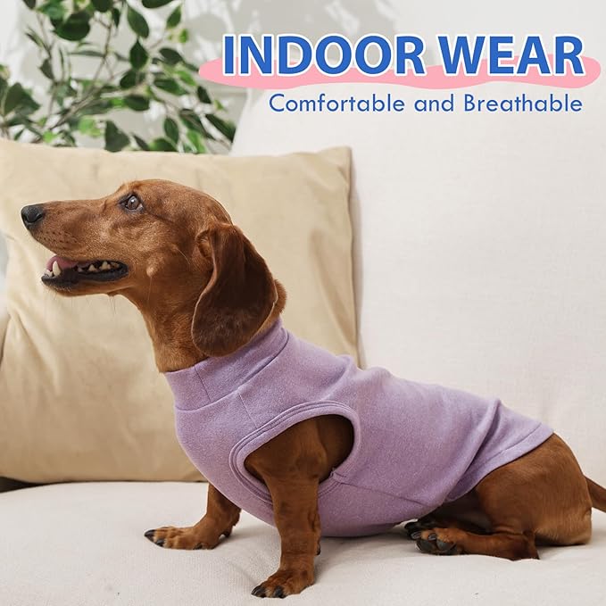 Dog Fleece Vest - Purple, S - Warm and Stretchable Sweatshirt | Sleeveless Lightweight Sweater, Pullover Design for Small Dogs, Chihuahua Clothes, Papillon, Pomeranian