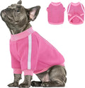 Queenmore Fleece Dog Sweater for Girl Dogs, Pullover Pink Dog Sweatshirt Sweatshirt with Leash Hole, Reflective Stripes – Cozy Winter Fleece Jacket for Small/Medium/Large Femal Puppy L