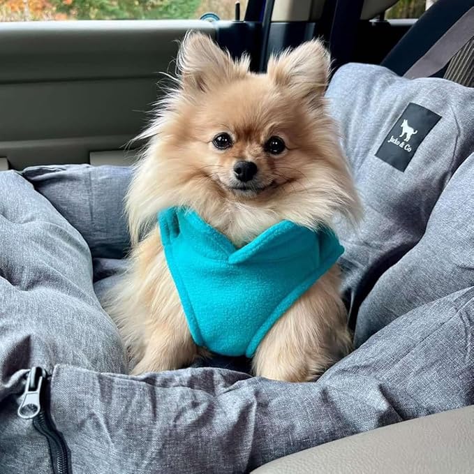 JACKO & CO - Fleece Vest Dog Sweater with Leash Ring - Soft, Warm & Lightweight Pullover Coat for Small & Medium Dogs, Puppies & Cats - Cozy Fall/Winter/Spring Pet Jacket (Turquoise, Large 10-16lbs)