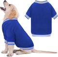 Dog Sweaters for Large Dogs, Brushed Fleece Dog Sweater Baseball Jacket Large Pet Sweater Clothes Soft Warm Boy Girl Pet(Blue-L)