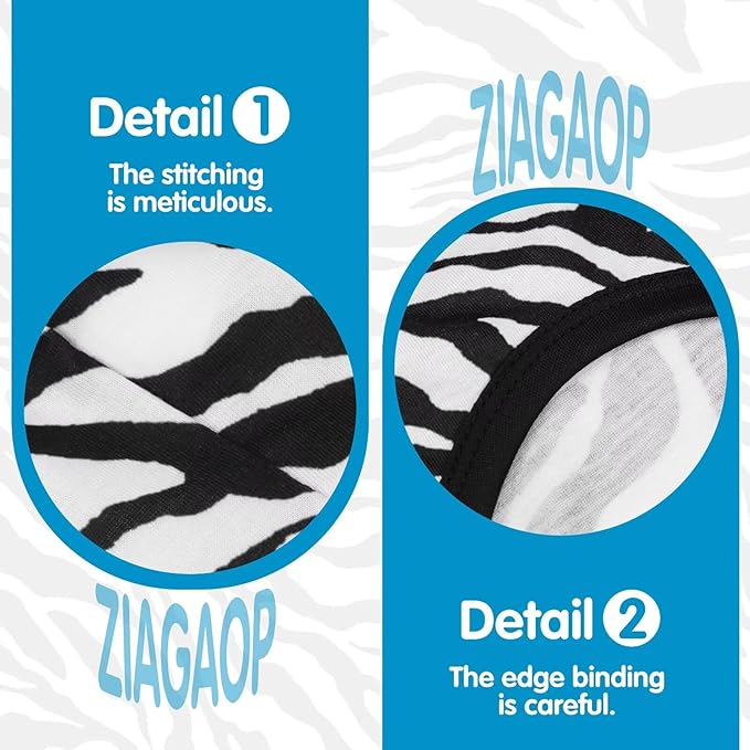 Adorable Zebra Print Dog Shirts – Lightweight, Cozy Outfit for Small to Medium Dogs, Soft & Snuggly Pet Wear for Everyday Comfort and Cuteness.Black 3XL