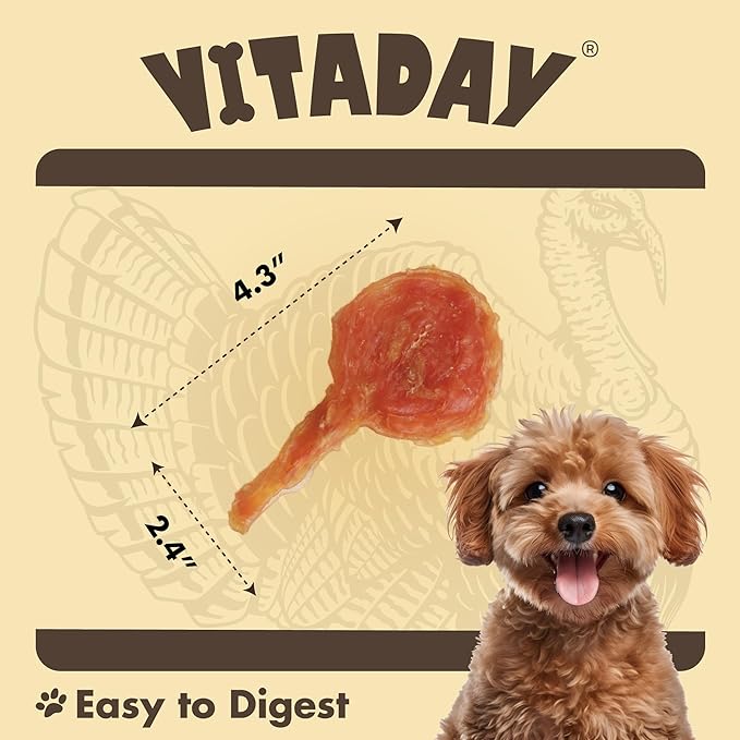 Turkey Tendons for Dogs, All Natural, Healthy Dog Treats, Long Lasting, Hypoallergenic Dog Chews, Rawhide Free, USA-Sourced, for All Dogs, Lollipop, 4 Count Pack