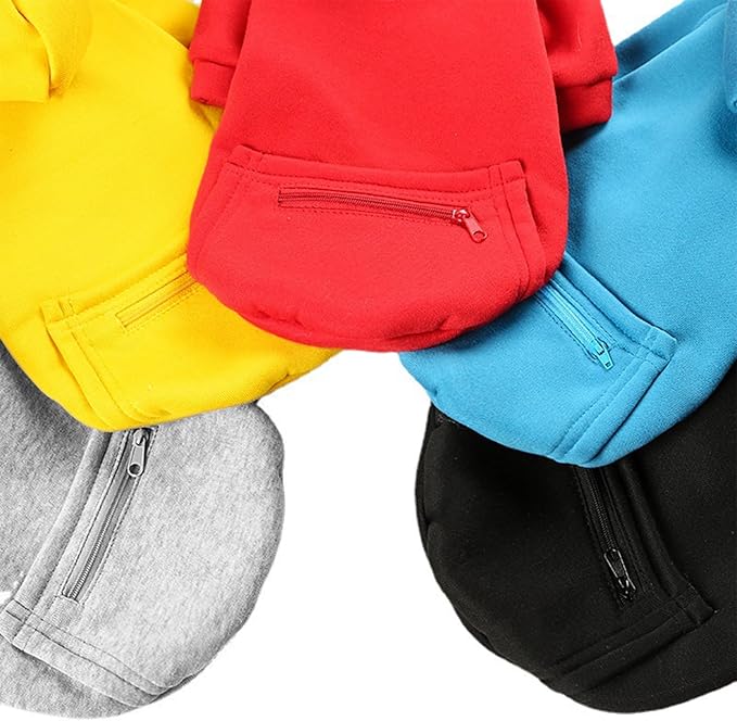 Jecikelon Pet Dog Cold Weather Coat with Pocket Winter Dog Hoodie Warm Puppy Clothes for Small Dogs Chihuahua Clothing (Grey, X-Large)