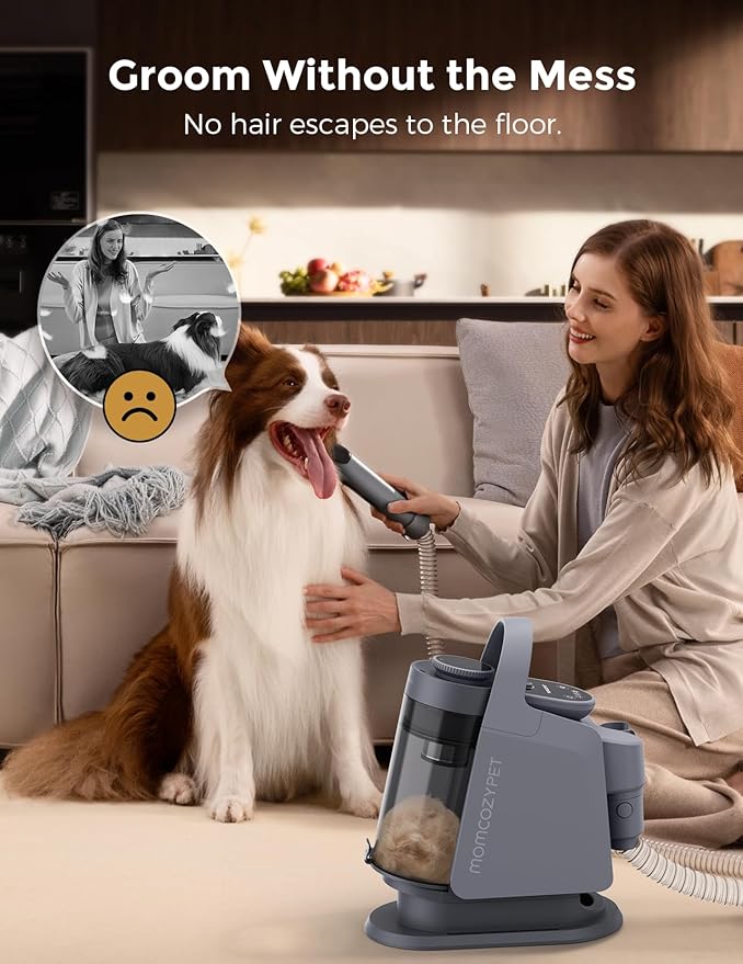 Dog Grooming Kit, FurEase Dog Grooming Vacuum with Dog Clippers for Grooming, 13000Pa Powerful Pet Grooming Vacuum with 5 Pet Grooming Tools, 2.6L Dust Cup, Dog Vacuum for Shedding Grooming