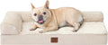 EHEYCIGA Memory Foam Dog Bed Medium Sized Dogs, Waterproof Dog Bed Orthopedic with Washable Removable Cover, Non-Slip Pet Bed Couch for Crate, 30x20x6 Inches, Beige