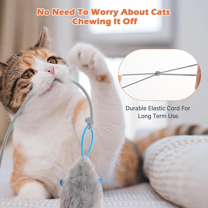 Rechargeable Electric Cat Teaser with Remote – Interactive Door Clip Toy for Cats, 2 Motion Modes (360° Spin & Irregular Jumping), Smart Auto Cat Toy for Exercise & Fun (Pink)