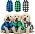 KAMA BRIDAL 3 Pack Spring Autumn Winter Coat Pullover Fleece Vest for Cats Small and Medium Dogs - Thin Sweater Blue Green Black Plaid (M)