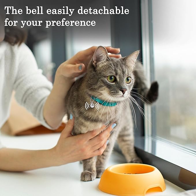 OOPSDOGGY Cat Collar for AirTag Holder, Leather Kitten Collars with Elastic Strap & Bell, Non Breakaway Adjustable Small Pet Collars for Indoor & Outdoor for Boy, Girl (Red)