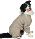 Dog Raincoat for Medium Large Dogs,rain Jacket Coat, Full Leg Coverage Waterproof Rain Suit with Detachable Hood & Tail, Reflective Strips, Snag-Free Top Zipper (Khaki for Boy, Medium)