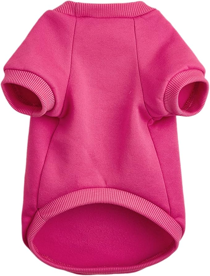 Puppy Sweater for Small Dogs Clothes Warm Winter Cat Clothe Pet Sweatshirt Knitwear Doggie Kitten Clothing, Rose, Medium