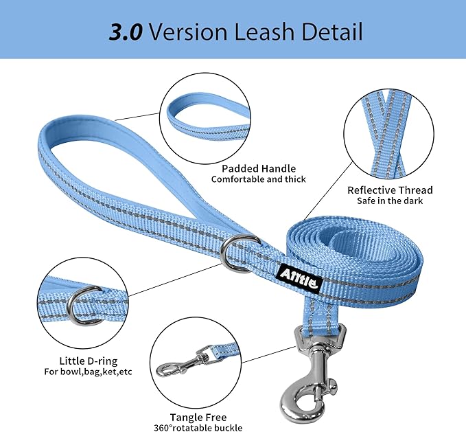 AIITLE Easy Walk Dog Harness and Leash Set - Pet Supply No Pull, Step in Adjustable Pet Harnesses with Padded Vest for Summer, No Choke Over, Easy to Put on Medium Dogs Pure Blue L
