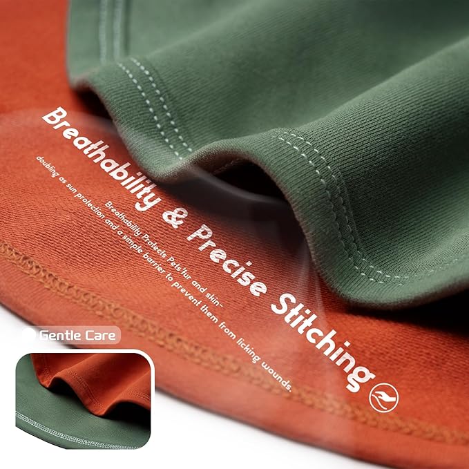 Koneseve Dog Shirt Soft Cotton Stretchy Cute Clothes for Small Dogs Cats 2-Pack Rust & Mist Green XL