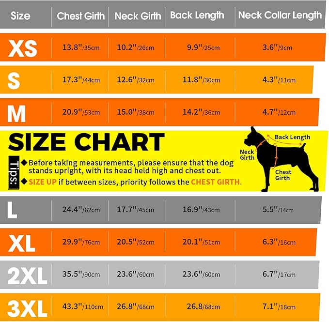 Large Dog Winter Coat with Back Zipper & Detachable Scarf, Waterproof Warm Dog Snow Jacket, Dogs Puffer Vest for Golden Retriever, German Shepherd, Orange 2XL