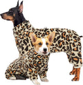 ROZKITCH Dog Leg Warmers for Small Dogs, Pet Windproof Warm Cold Weather Jacket Vest with Luminous Zipper, Jumpsuit Apparel Outfit Clothes for Small Medium Large Dog Brown XS