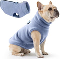 Idepet Dog Fleece Vest Sweater Zip Up Warm Pullover Dogs Jacket with D-Ring Leash Winter Cold Weater Coat Pet Sweatershirt Clothes Hoodie for Small Medium Dogs Boy Girl(Sky Blue,XL)