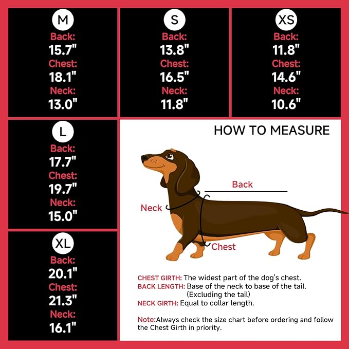 DORA BRIDAL Dachshund Coat, Fleece Lined Dog Winter Coat, Warm Dog Coats with Reflective Strips, Adjustable Waterproof Pet Jacket Clothes, M