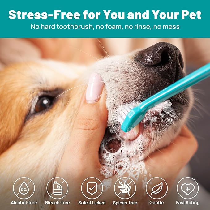 Teeth Cleaning Wipes for Dogs & Cats, Dog Finger Toothbrush Wipes, Dog Dental Care Finger Wipes, Dog Tooth Brushing Kit, Remove Plaque & Tartar Buildup, Fresh Breath (50 PCS, Unscented)