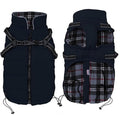 Geyecete Winter Warm Coat Waterproof Dog Jacket with Harness Traction Belt, Pet Outdoor Jacket - Navy - XL