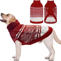 Mihachi Dog Sweaters for Medium Dogs Girl Boy,Soft Warm Dogs Shirt, Cold Weather Dog Coat Turtleneck Knitted Pullover Dog Clothes Costume with Leash Hole for Large Cat Puppy Doggy Pet,Red M
